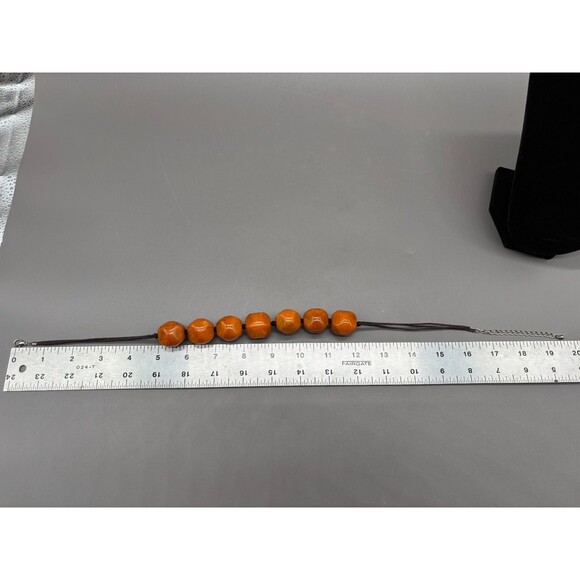 Vintage Butterscotch Bakelite Chunky Faceted Catalin Bead Necklace Marbled 19" - Picture 10 of 11